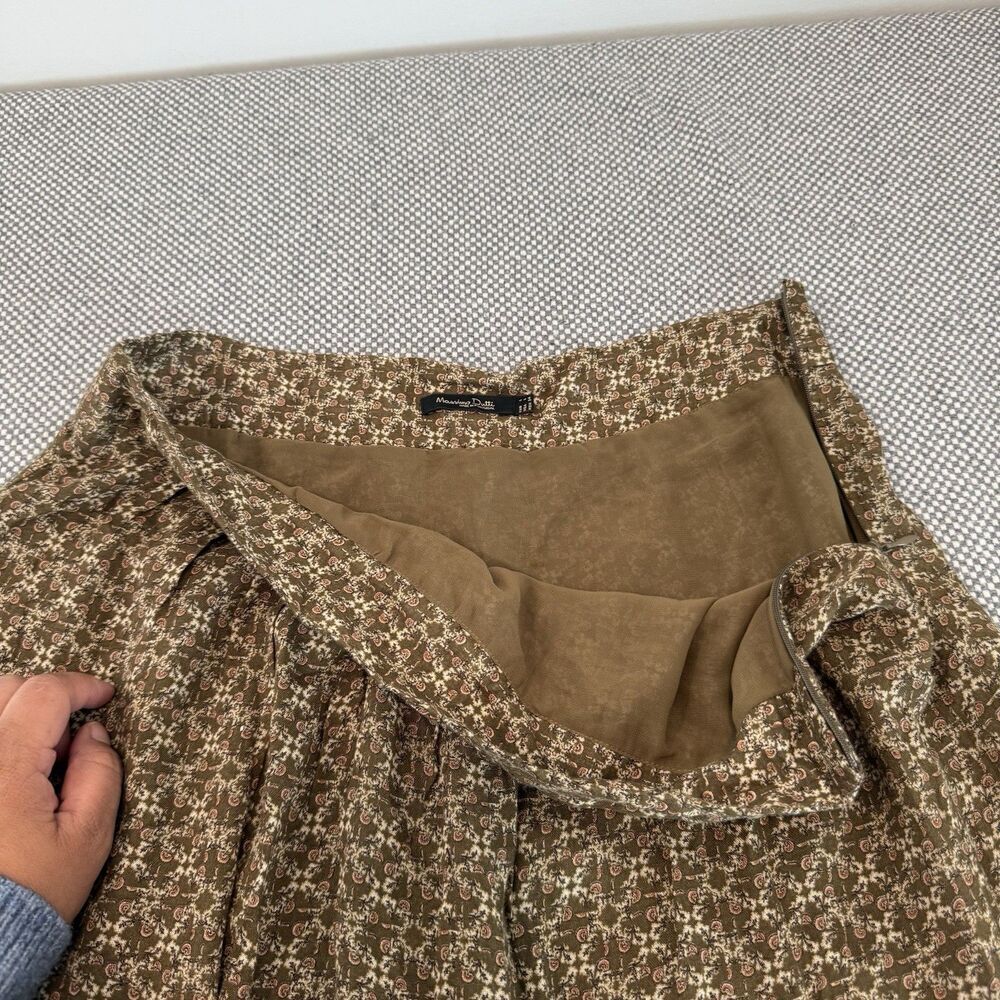 Massimo Dutti Women's Maxi Skirt, Size L  Brown Flowy Long Side Zip Skirt - Picture 6 of 10